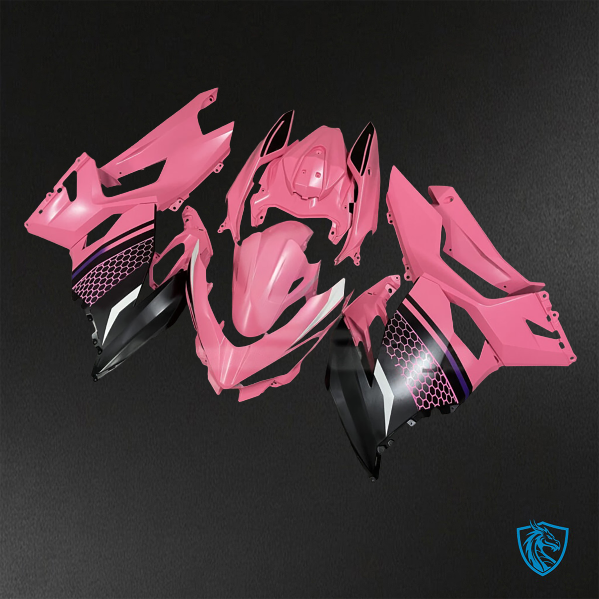 Kawasaki Ninja 400 (2018-2024) Light Pink & Black - Replacement Motorcycle Fairings Kit