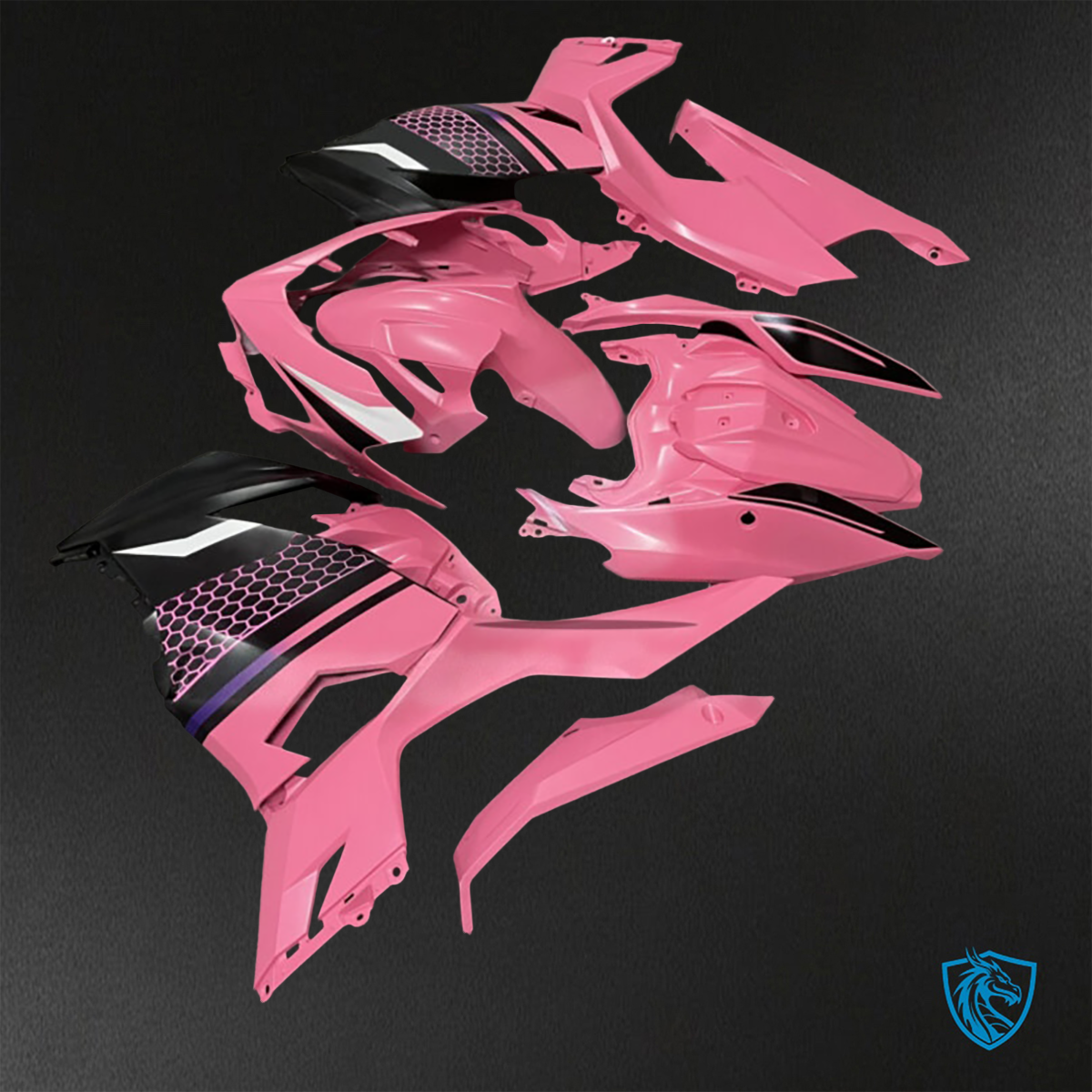 Kawasaki Ninja 400 (2018-2024) Light Pink & Black - Replacement Motorcycle Fairings Kit