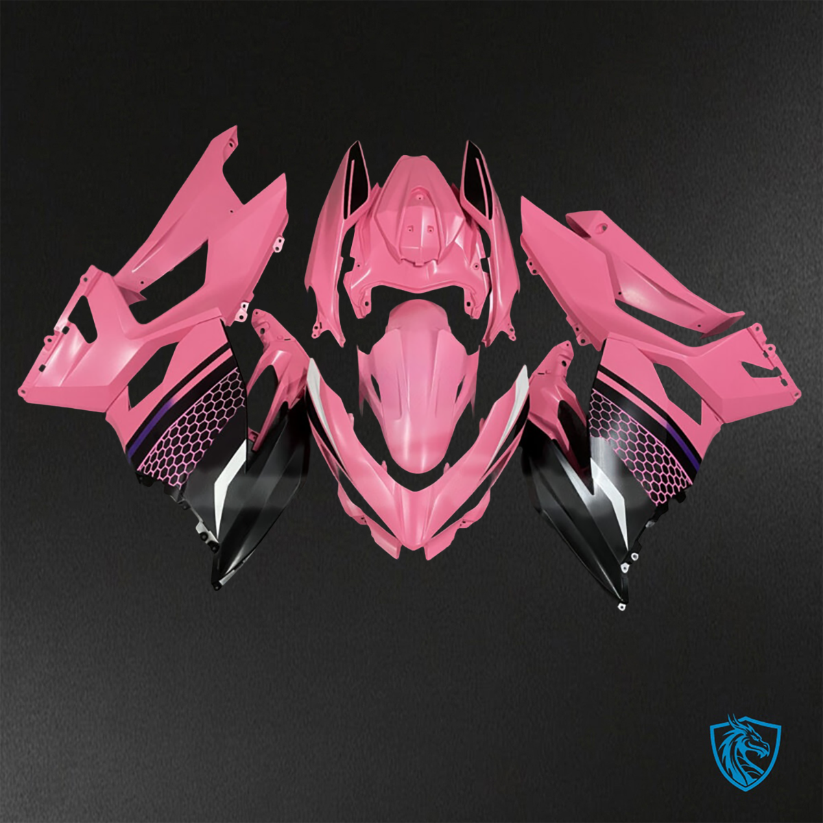Kawasaki Ninja 400 (2018-2024) Light Pink & Black - Replacement Motorcycle Fairings Kit