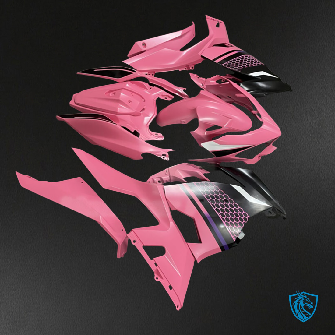 Kawasaki Ninja 400 (2018-2024) Light Pink & Black - Replacement Motorcycle Fairings Kit