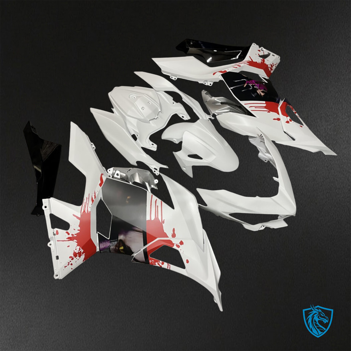 Kawasaki Ninja 400 (2018-2024) Matte White & Black ABS Bodywork - Fairings Kit