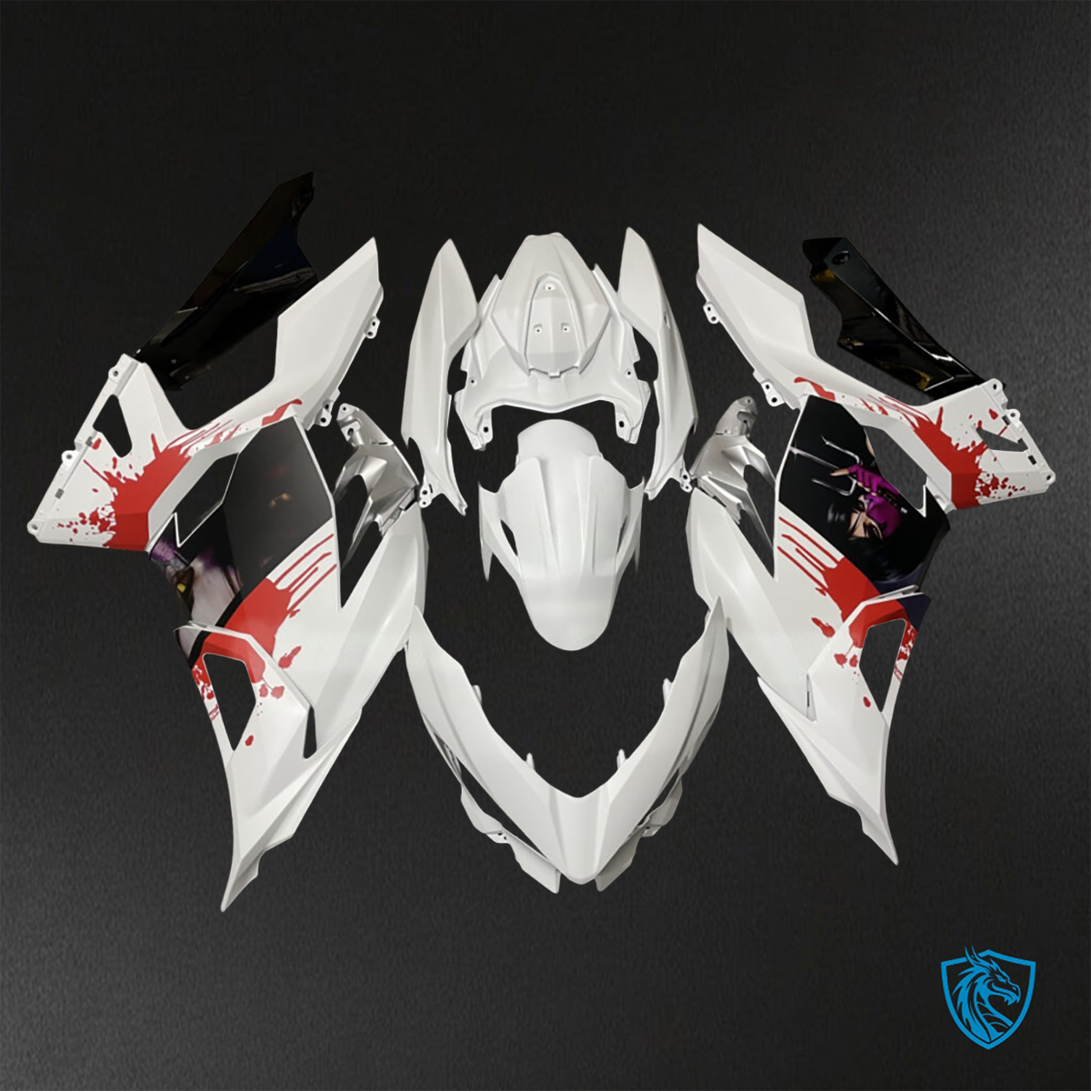 Kawasaki Ninja 400 (2018-2024) Matte White & Black ABS Bodywork - Fairings Kit