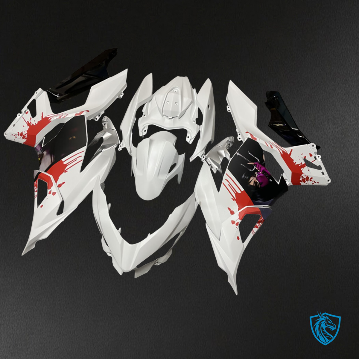 Kawasaki Ninja 400 (2018-2024) Matte White & Black ABS Bodywork - Fairings Kit