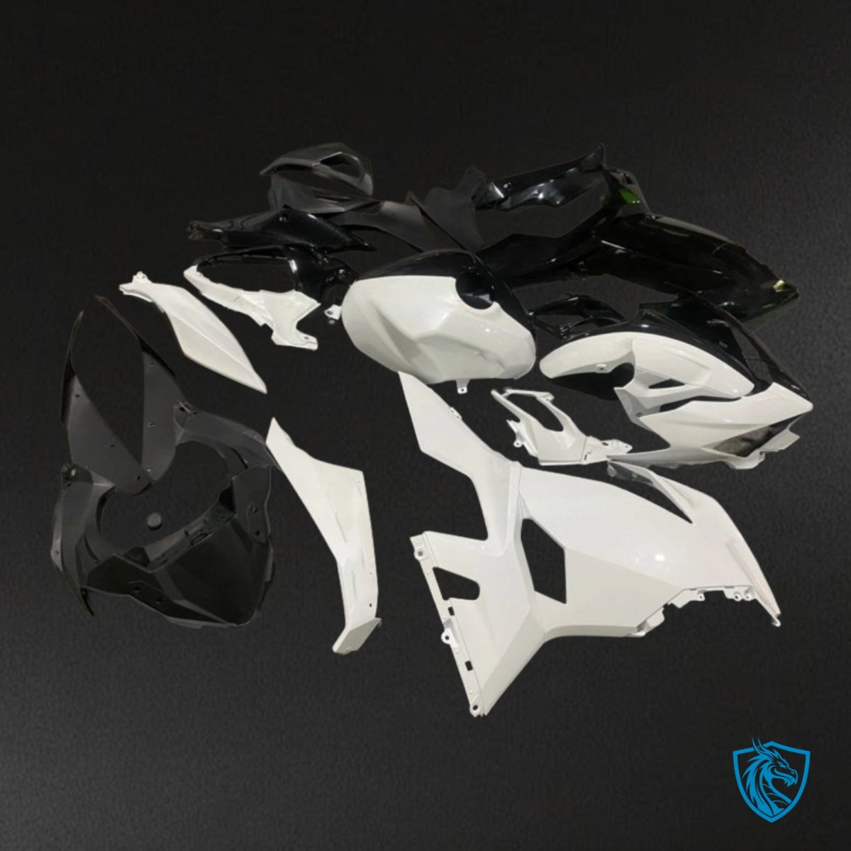 Kawasaki Ninja 400/250 (2018-2020) Black & Glossy White - MERGEment Motorcycle Fairings Kit
