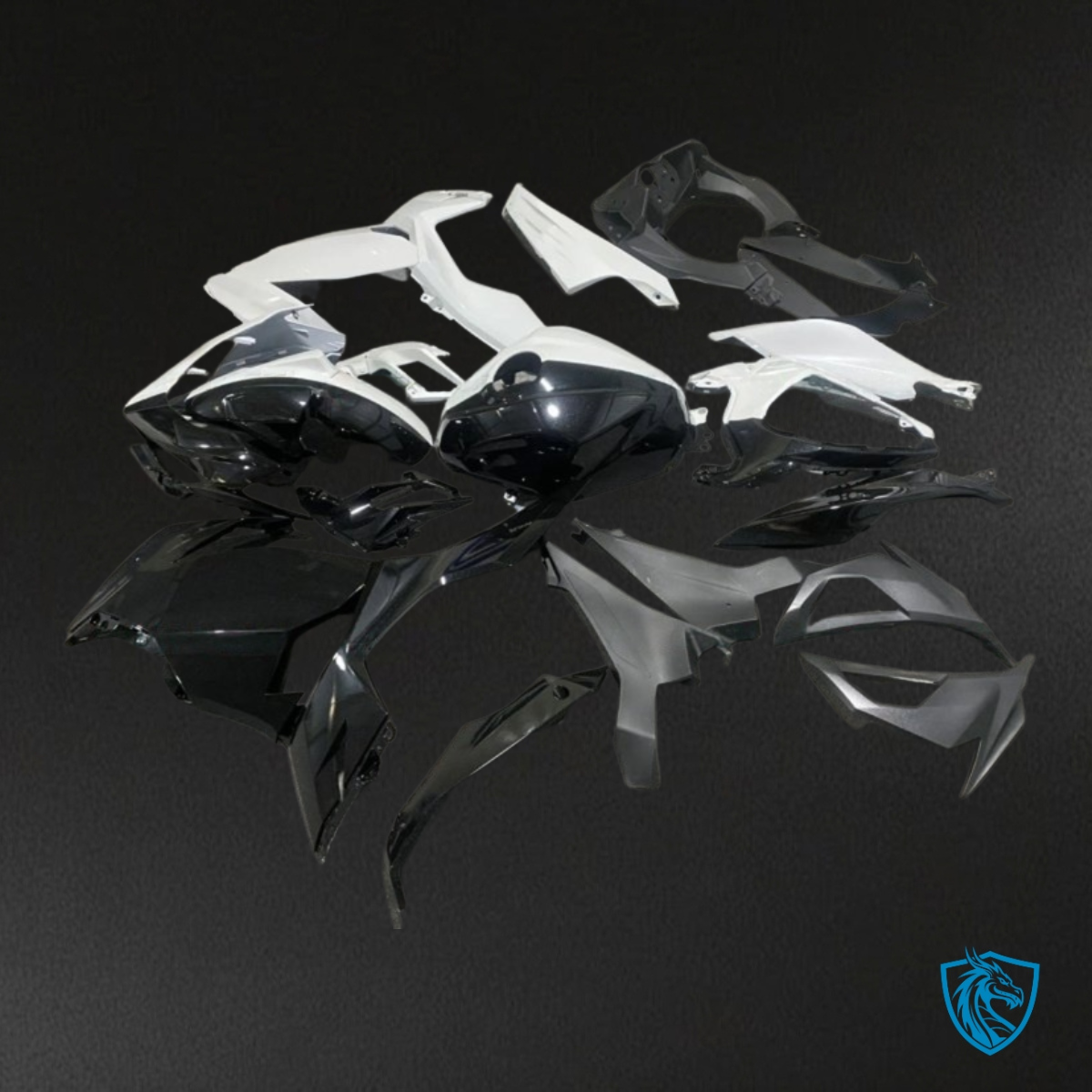 Kawasaki Ninja 400/250 (2018-2020) Black & Glossy White - MERGEment Motorcycle Fairings Kit