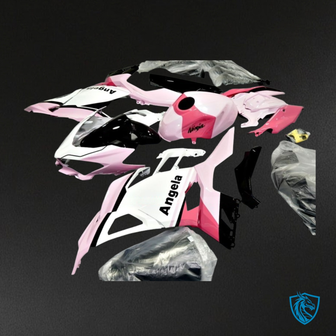 Kawasaki Ninja 400/250 (2018-2020) White, Black & Pink Fairing Kit - Aftermarket ABS Bodywork
