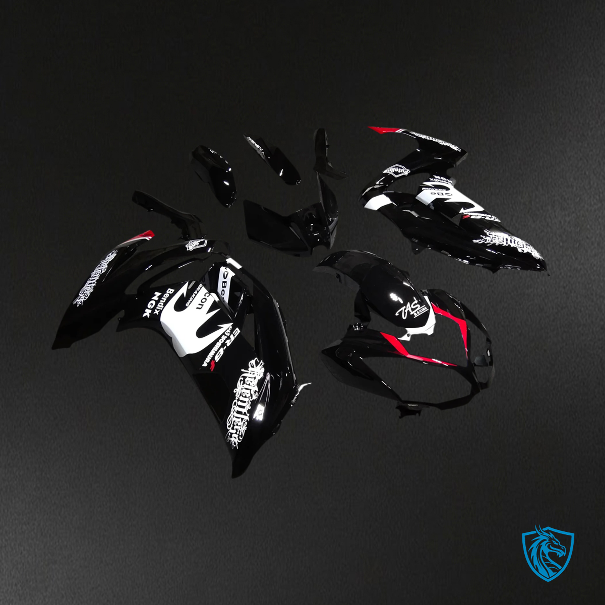 Kawasaki Ninja 650 (2012-2016) Black & White - Fairing Kit
