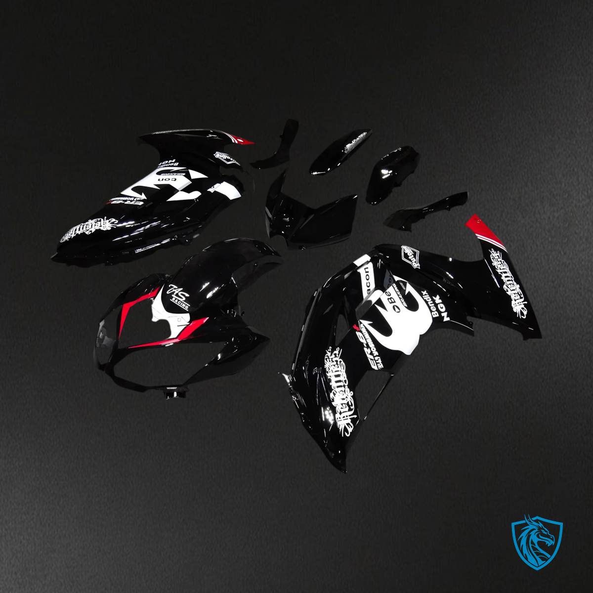 Kawasaki Ninja 650 (2012-2016) Black & White - Fairing Kit