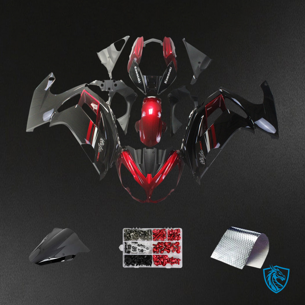 Kawasaki Ninja 650 (2012-2016) Red & Black - Fairing Kit