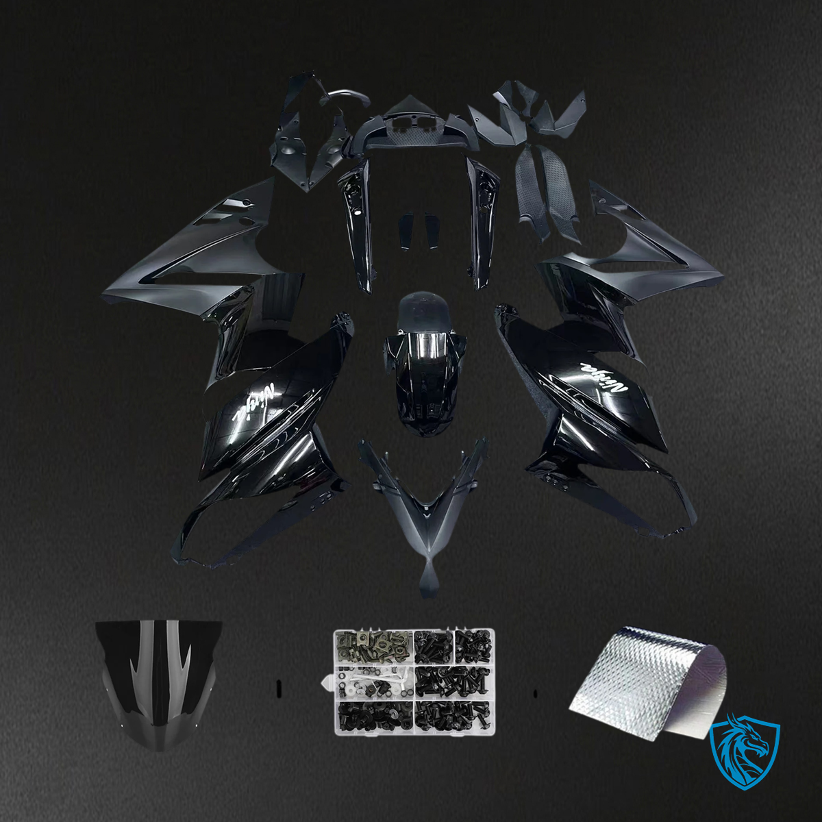 Kawasaki Ninja 650 ER-6F (2009-2011) EX650 Black - Fairing Kit