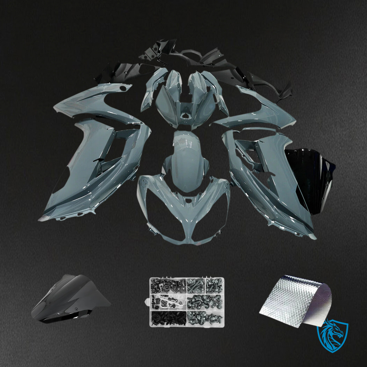 Kawasaki Ninja 650 ER6F (2012-2016) Black & Gray - Fairing Kit
