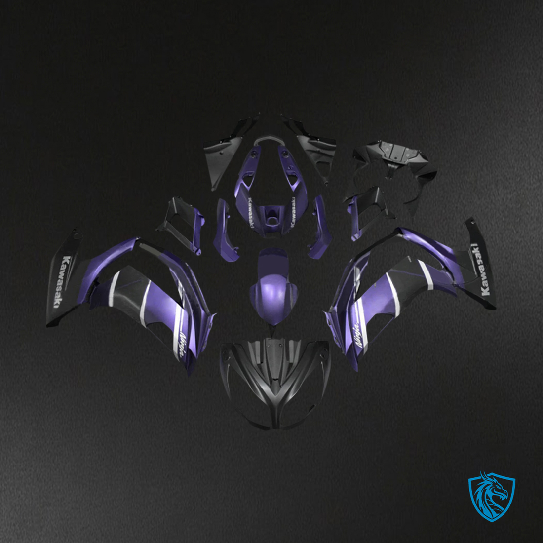Kawasaki Ninja 650 ER6F (2012-2016) Matte Purple & Black - Fairing Kit