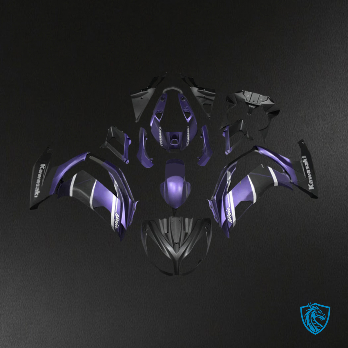 Kawasaki Ninja 650 ER6F (2012-2016) Matte Purple & Black - Fairing Kit