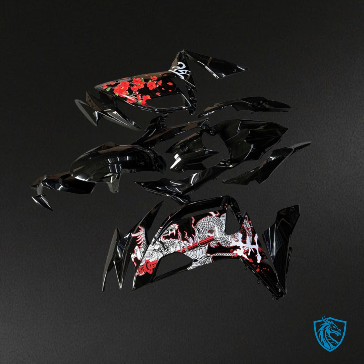 Kawasaki Ninja 650R (2020-2026) Black & Red Fairing Kit - Aftermarket ABS Bodywork