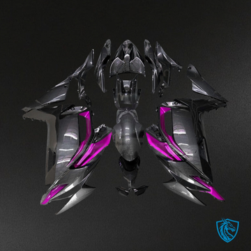 Kawasaki Ninja 650R (2020-2026) Gloss Black & Pink Carbon Fiber - Custom ABS Fairing Kit