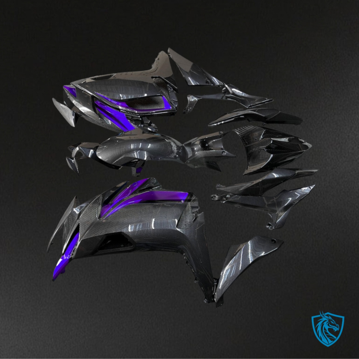 Kawasaki Ninja 650R (2020-2026) Gloss Purple & Black - MERGEment Motorcycle Fairings Kit