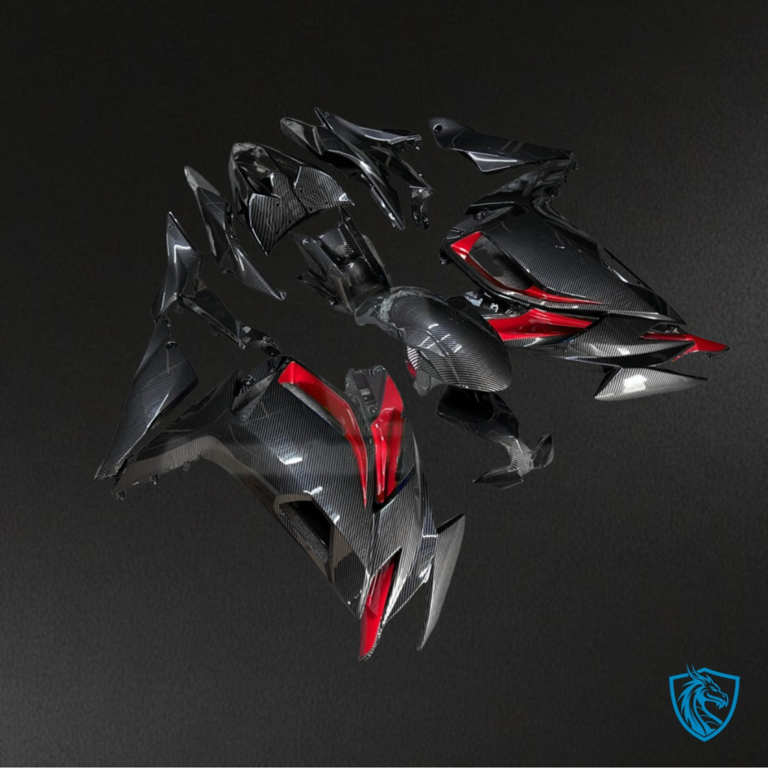 Kawasaki Ninja 650R (2020-2026) Gloss Red & Black Fairing Kit - Aftermarket ABS Bodywork