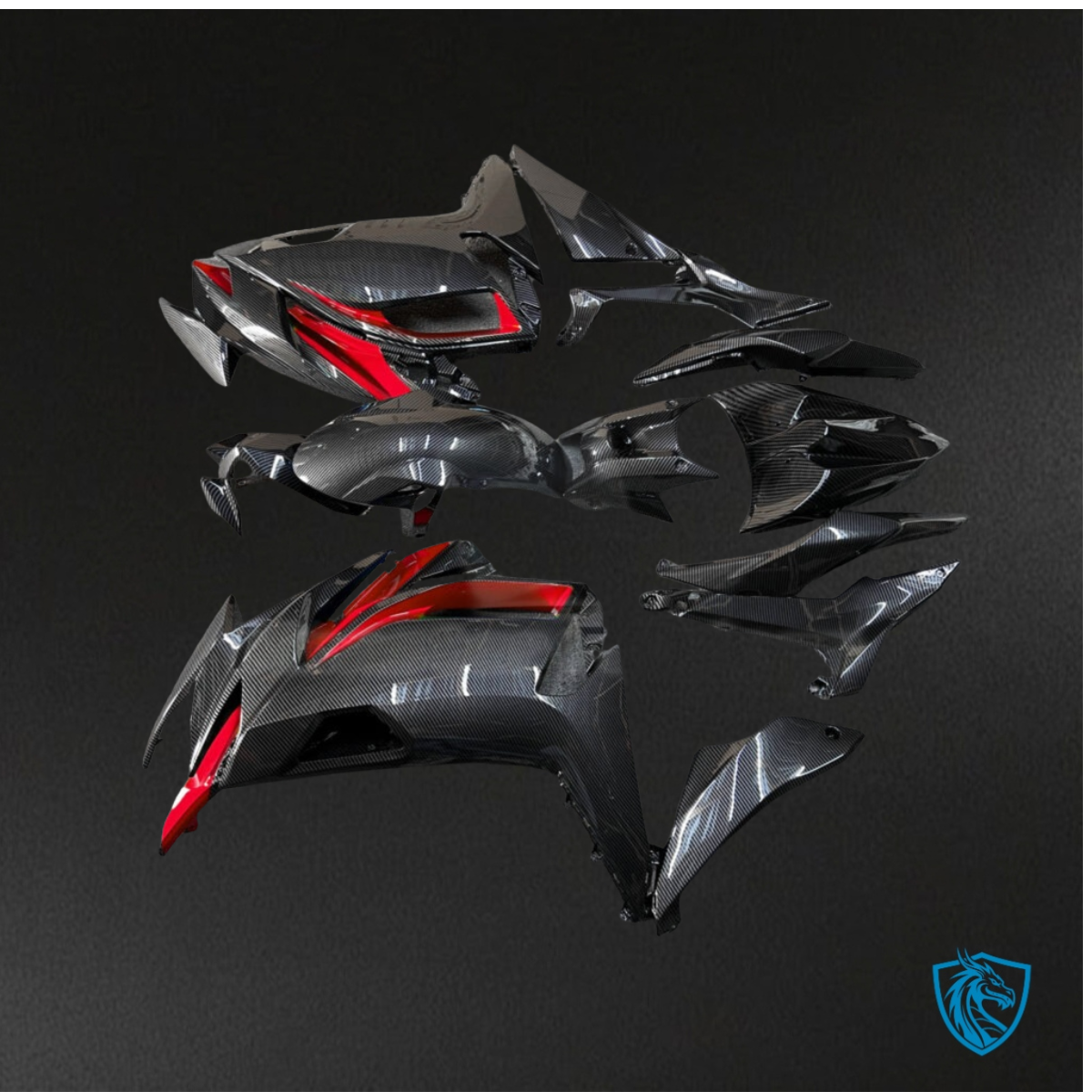 Kawasaki Ninja 650R (2020-2026) Gloss Red & Black Fairing Kit - Aftermarket ABS Bodywork