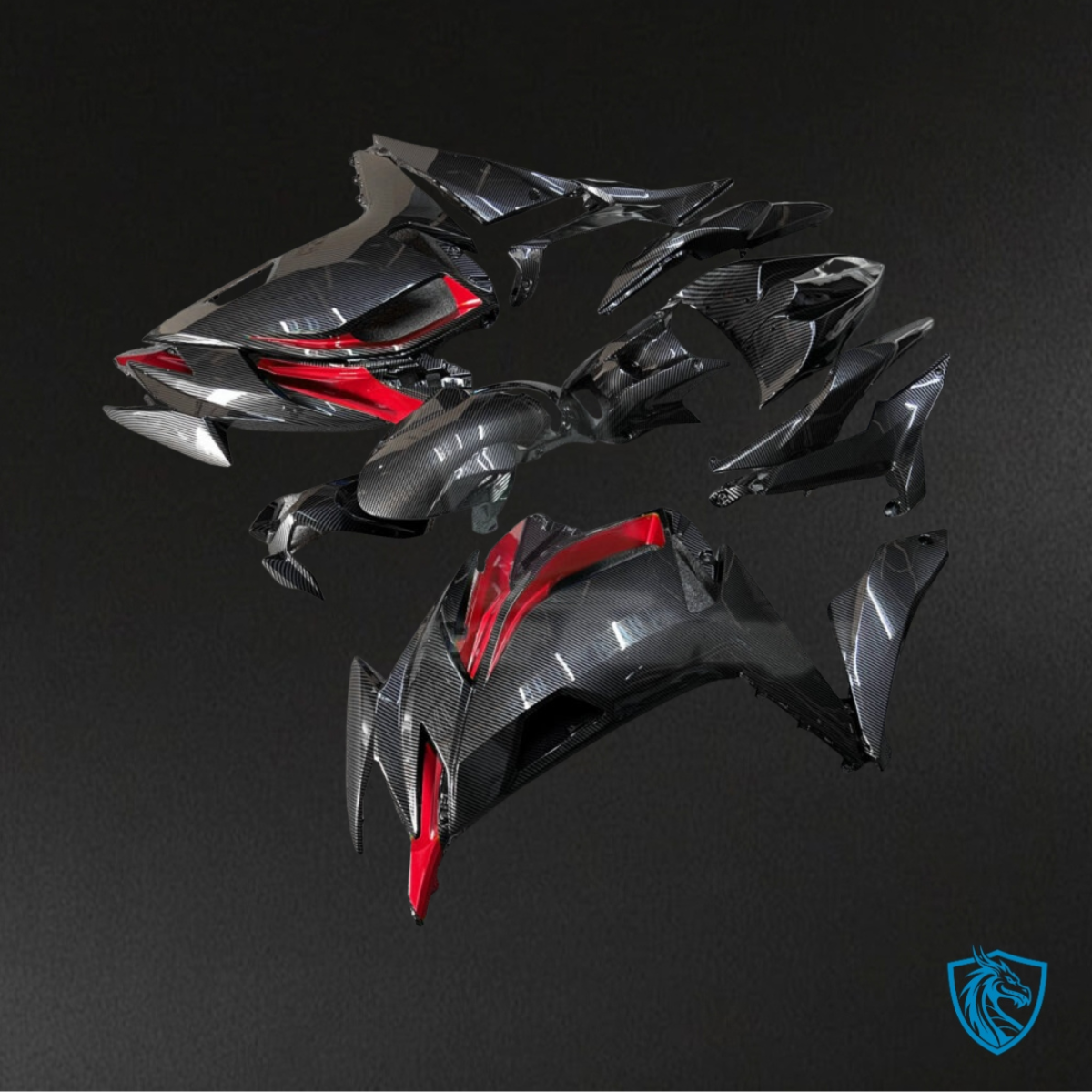 Kawasaki Ninja 650R (2020-2026) Gloss Red & Black Fairing Kit - Aftermarket ABS Bodywork
