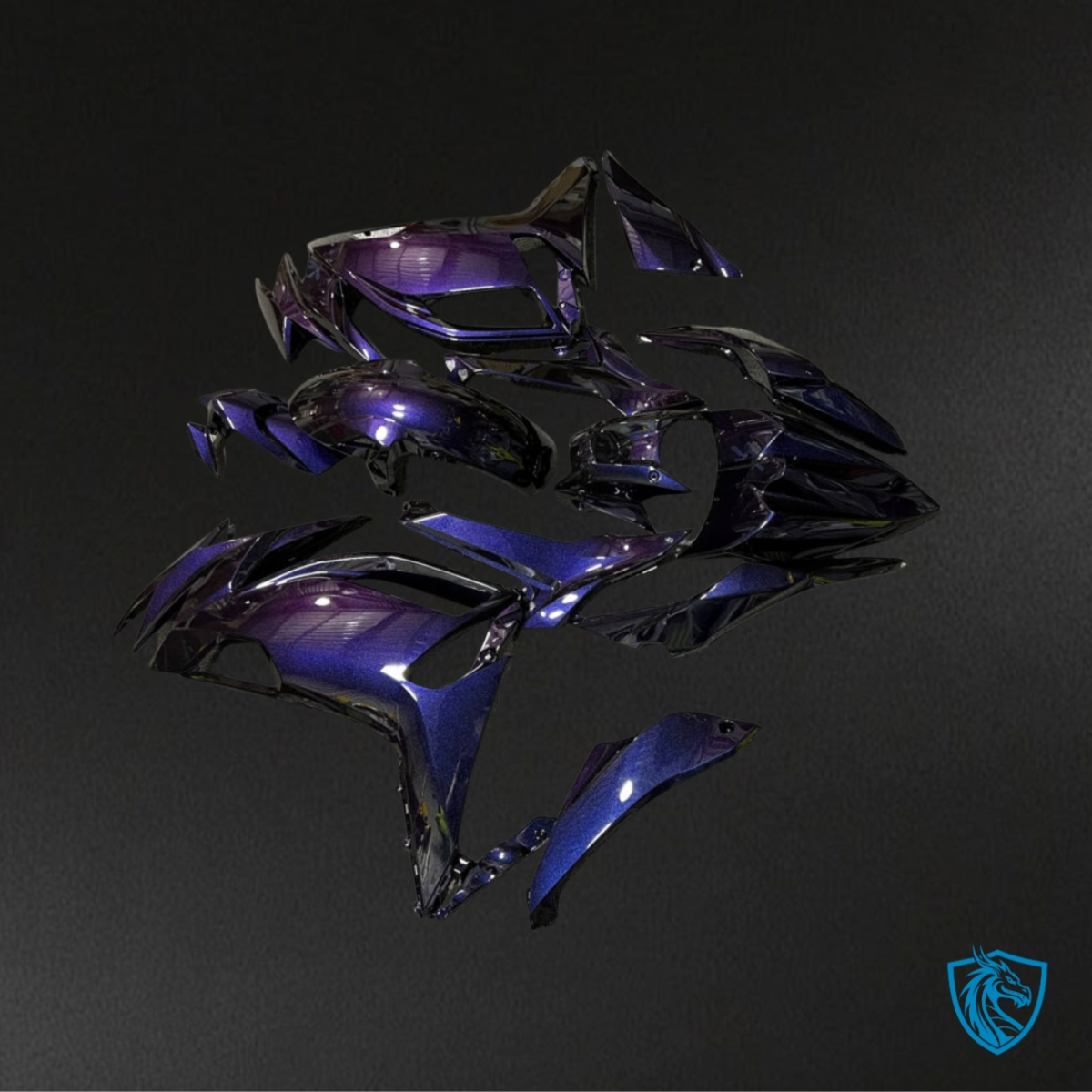 Kawasaki Ninja 650R (2020-2026) Gloss Purple & Blue Fairing Kit - Aftermarket ABS Bodywork