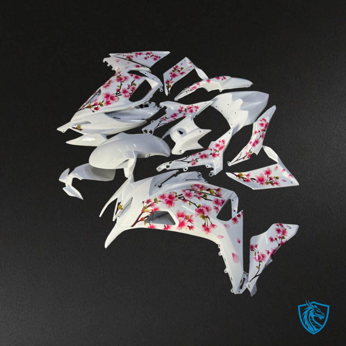 Kawasaki Ninja 650R (2020-2026) Gloss White & Red - MERGEment Motorcycle Fairings Kit
