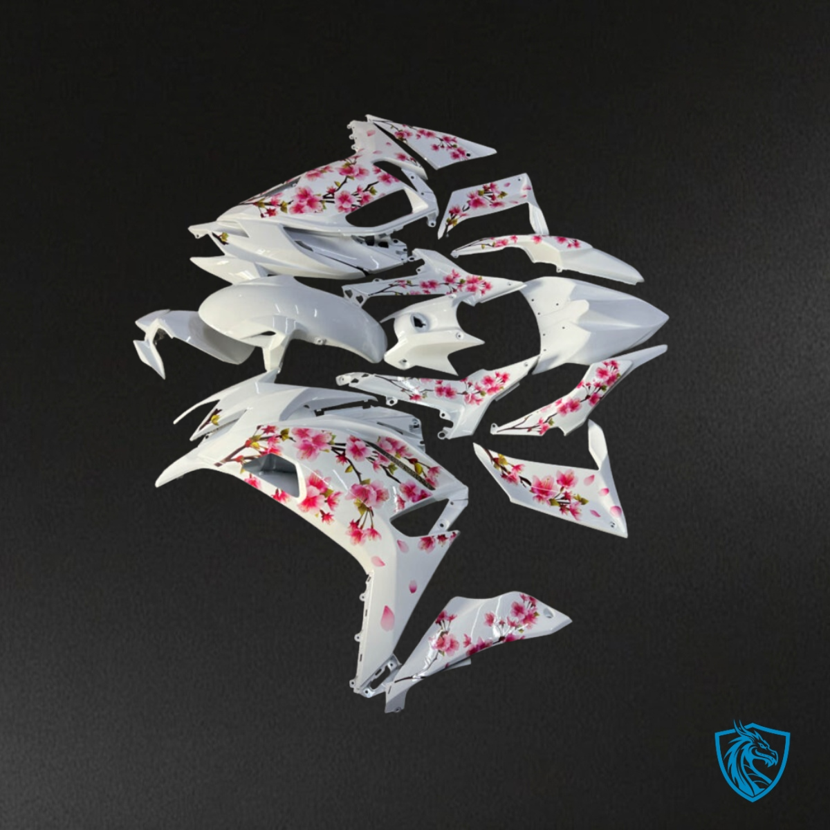 Kawasaki Ninja 650R (2020-2026) Gloss White & Red - MERGEment Motorcycle Fairings Kit