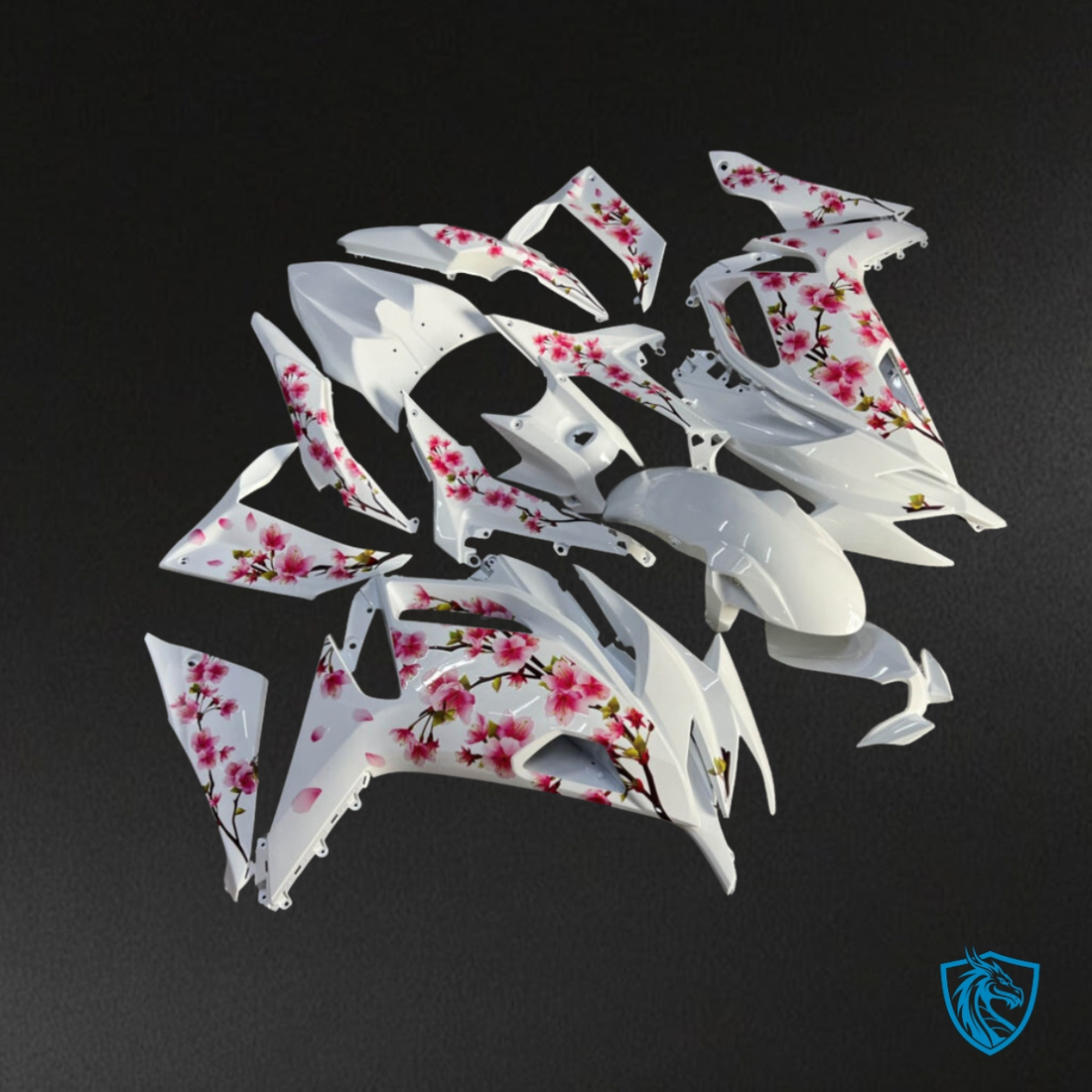 Kawasaki Ninja 650R (2020-2026) Gloss White & Red - MERGEment Motorcycle Fairings Kit