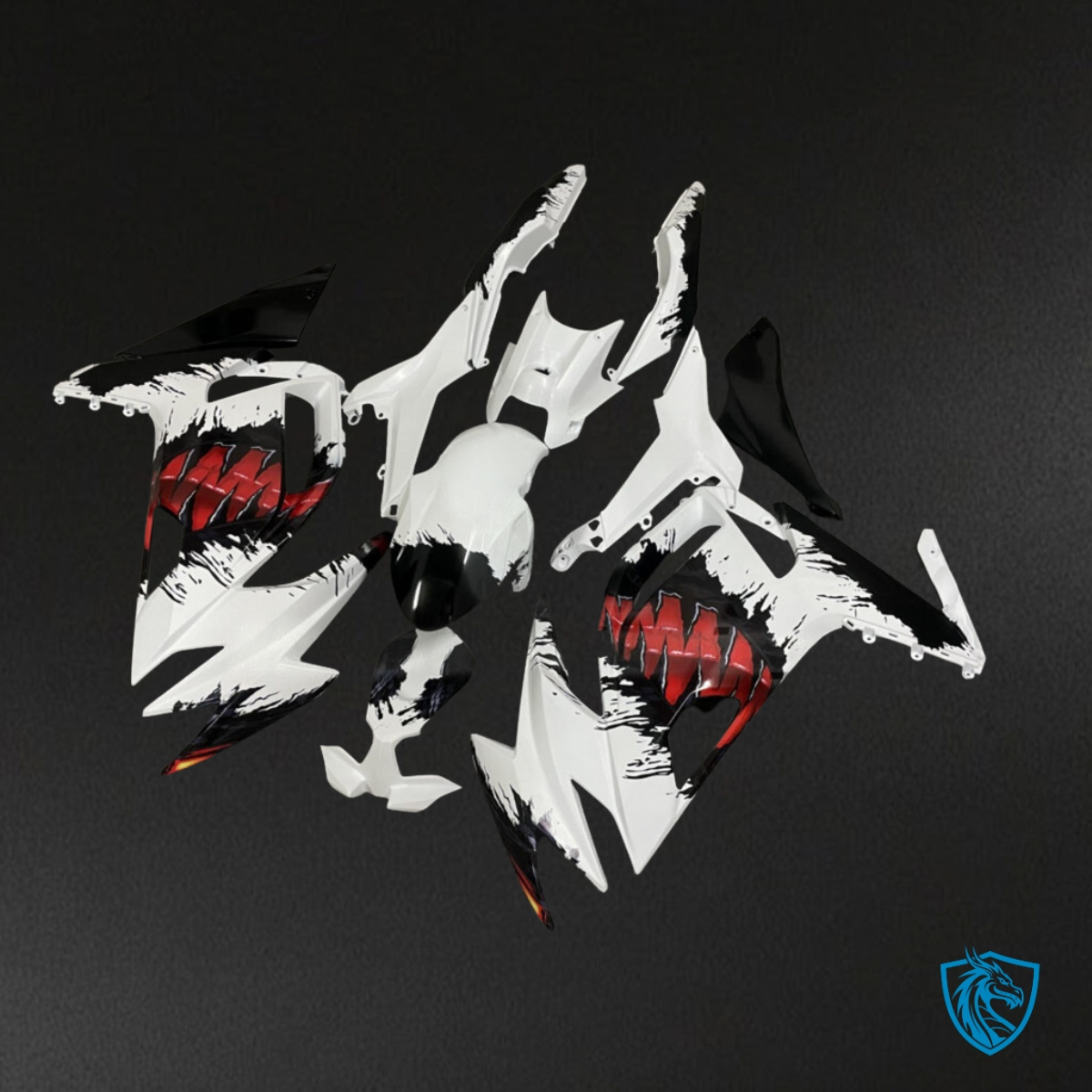 Kawasaki Ninja 650R (2020-2026) Gloss White, Black & Red Custom - Aftermarket ABS Bodywork