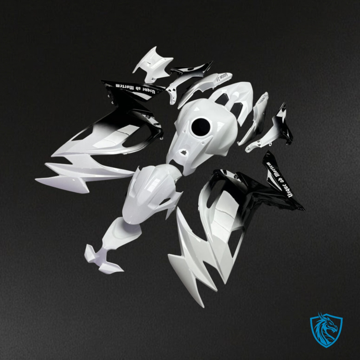 Kawasaki Ninja 650R (2020-2026) Gloss White & Black Gradient - Custom ABS Fairing Kit