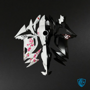 Matte Black & White Cherry Blossom Split