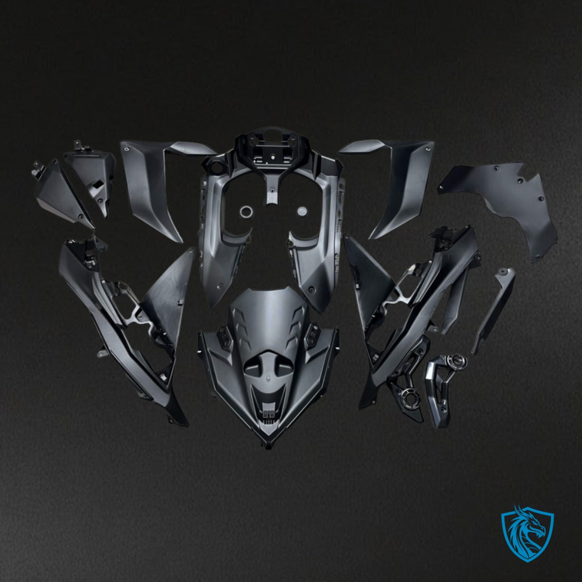 Kawasaki Ninja 650R (2020-2026) Matte Black & White Cherry Blossom Split - Custom ABS Fairing Kit