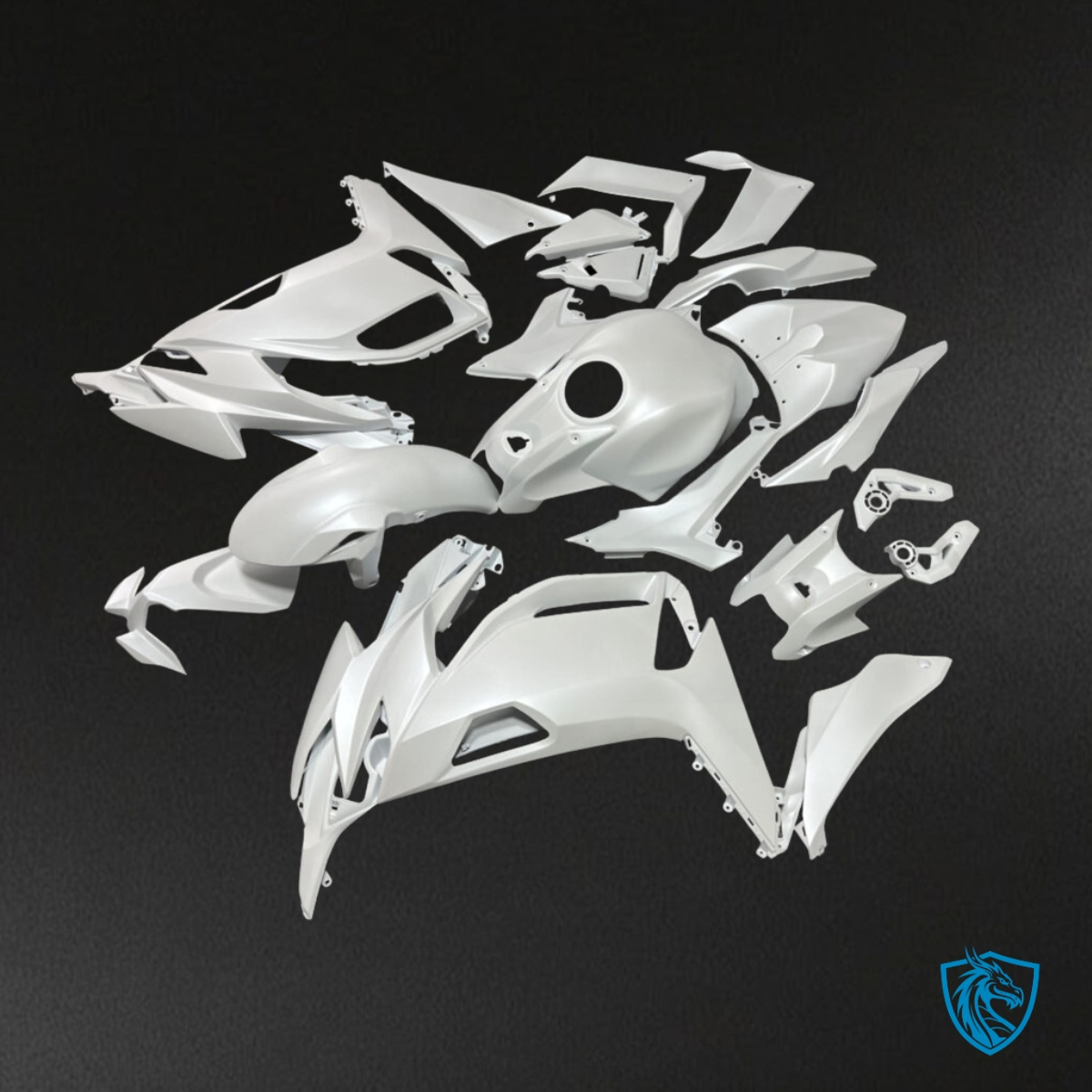 Kawasaki Ninja 650R (2020-2026) Matte White & Black - MERGEment Motorcycle Fairings Kit