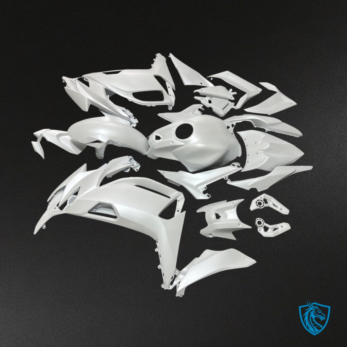 Kawasaki Ninja 650R (2020-2026) Matte White & Black - MERGEment Motorcycle Fairings Kit