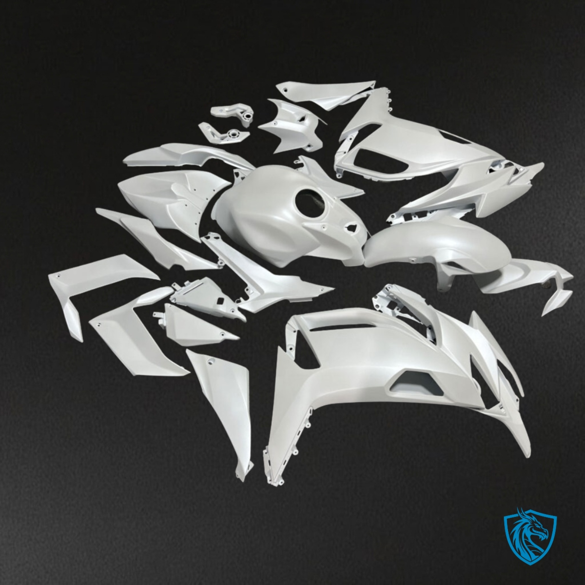 Kawasaki Ninja 650R (2020-2026) Matte White & Black - MERGEment Motorcycle Fairings Kit
