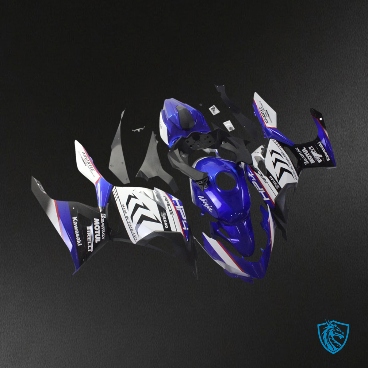 Kawasaki Ninja EX400 (2018-2023) Glossy Blue & White - Fairing Kit