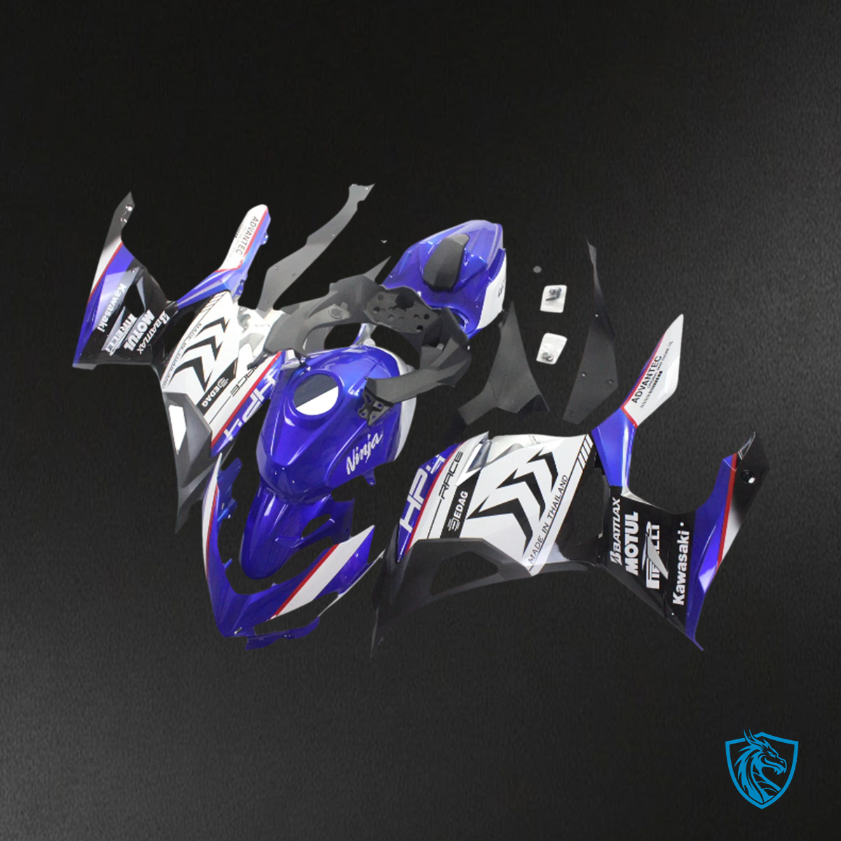 Kawasaki Ninja EX400 (2018-2023) Glossy Blue & White - Fairing Kit