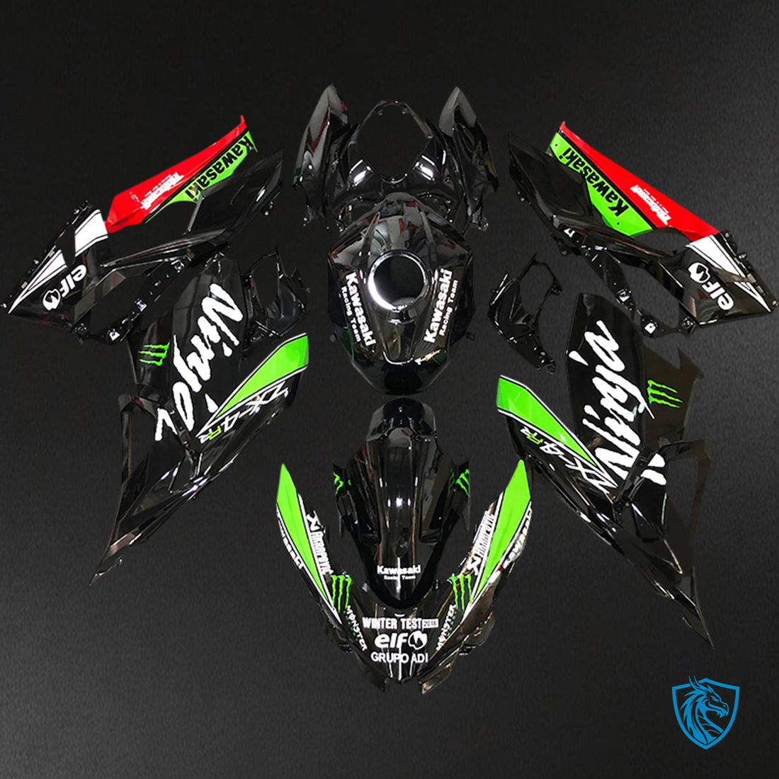 Kawasaki Ninja EX400 (2018-2024) Black & Green - Fairing Kit