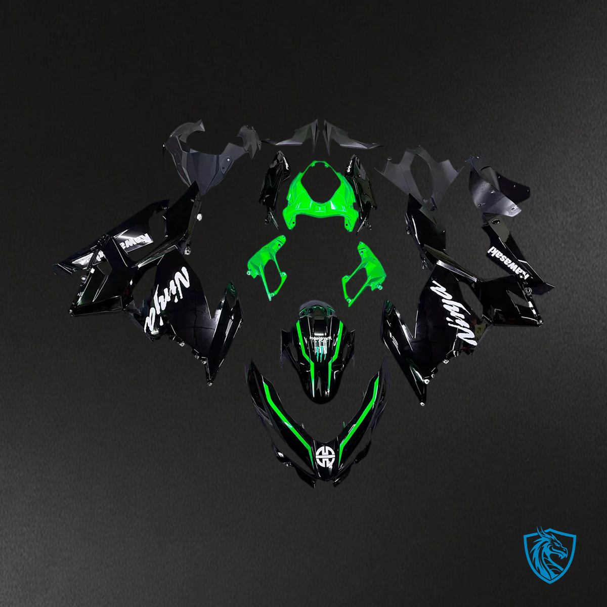 Kawasaki Ninja EX400 (2018-2024) Black & Green - Fairing Kit