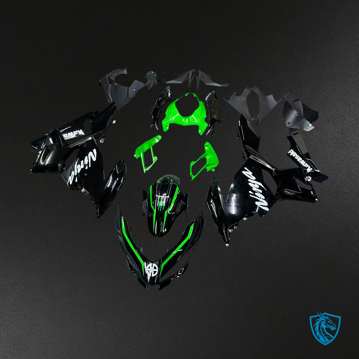 Kawasaki Ninja EX400 (2018-2024) Black & Green - Fairing Kit