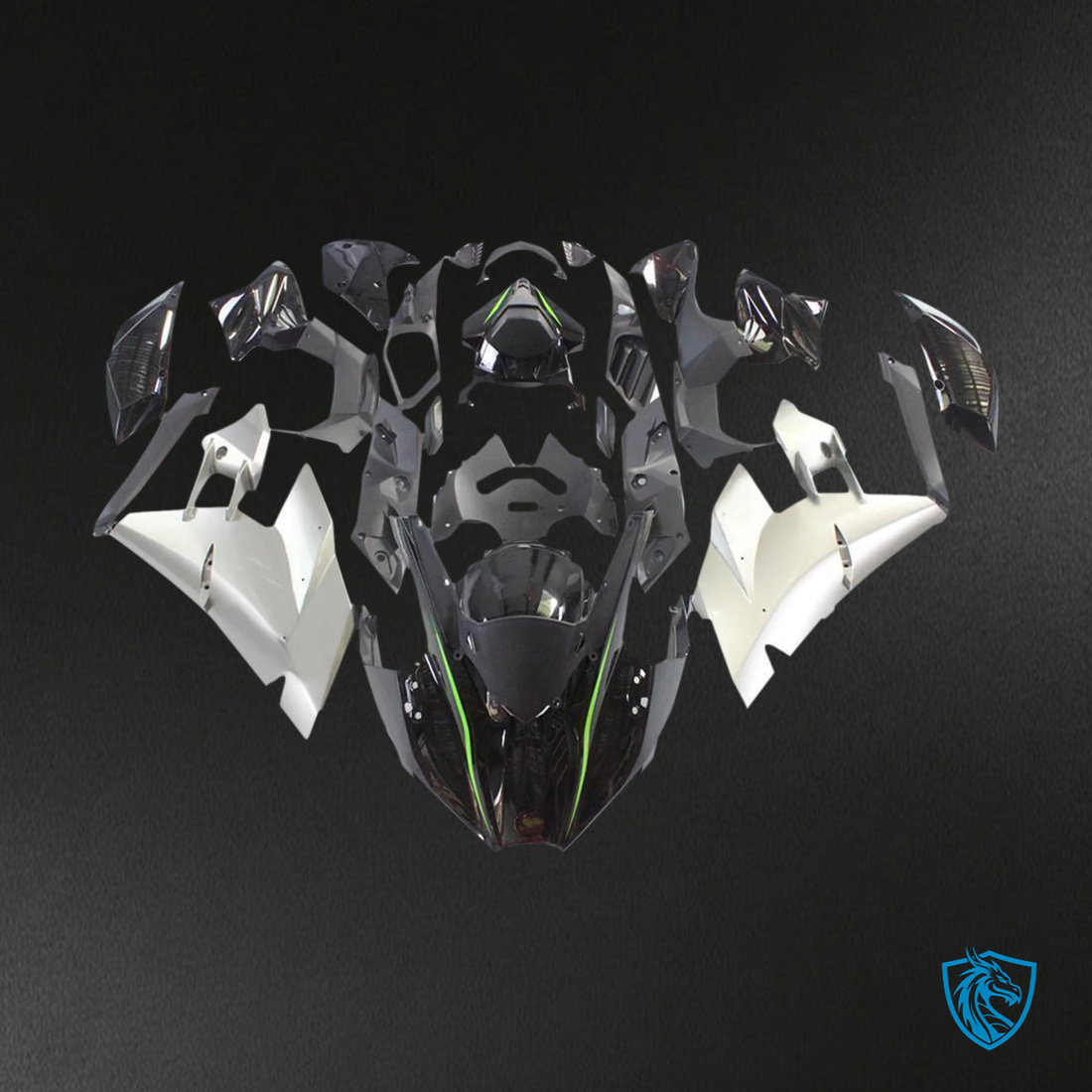 Kawasaki Ninja H2 (2015-2022) Black & White - Fairing Kit