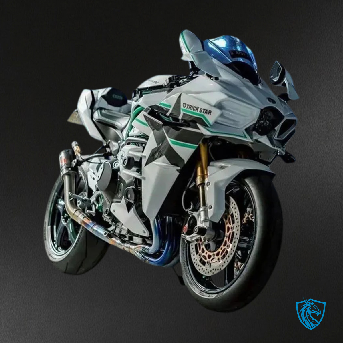 Kawasaki Ninja H2 (2015-2022) White & Green Stripe - Fairing Kit