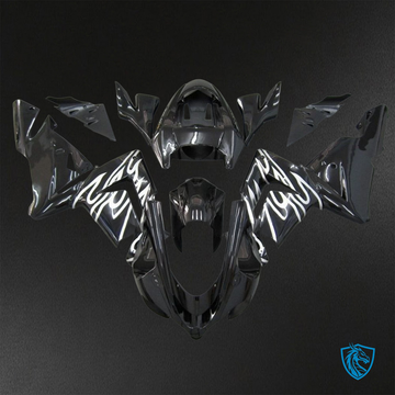 Kawasaki Ninja ZX-10R (2004-2005) Black Flame Fairings Kit - Aftermarket ABS Bodywork