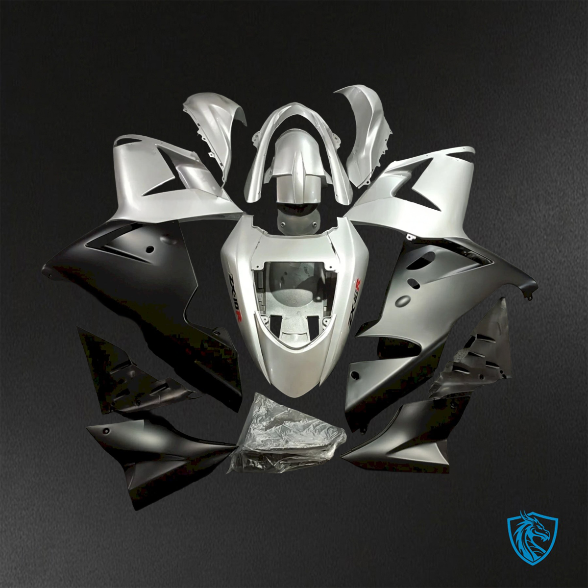 Kawasaki Ninja ZX-10R (2004-2005) Silver & Black ABS Bodywork - Fairings Kit