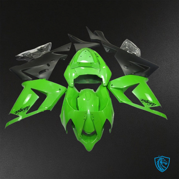 Kawasaki Ninja ZX-10R (2004-2005) Gloss Green & Black Fairings Kit - Aftermarket ABS Bodywork