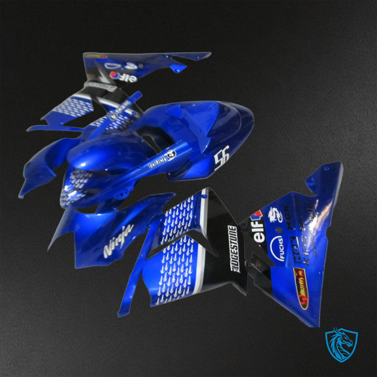 Kawasaki Ninja ZX-10R (2004-2005) Blue & Black - Custom ABS Fairing Kit