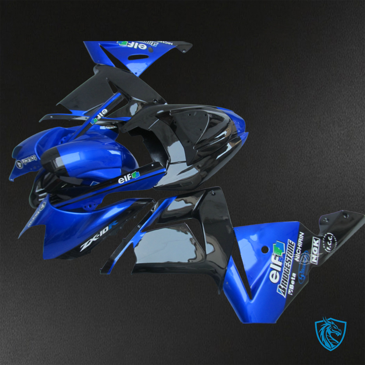 Kawasaki Ninja ZX-10R (2004-2005) Gloss Blue & Black ABS Bodywork - Fairings Kit