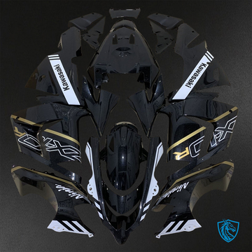 Kawasaki Ninja ZX-10R (2004-2005) Black & White Stripe - Replacement Motorcycle Fairings Kit