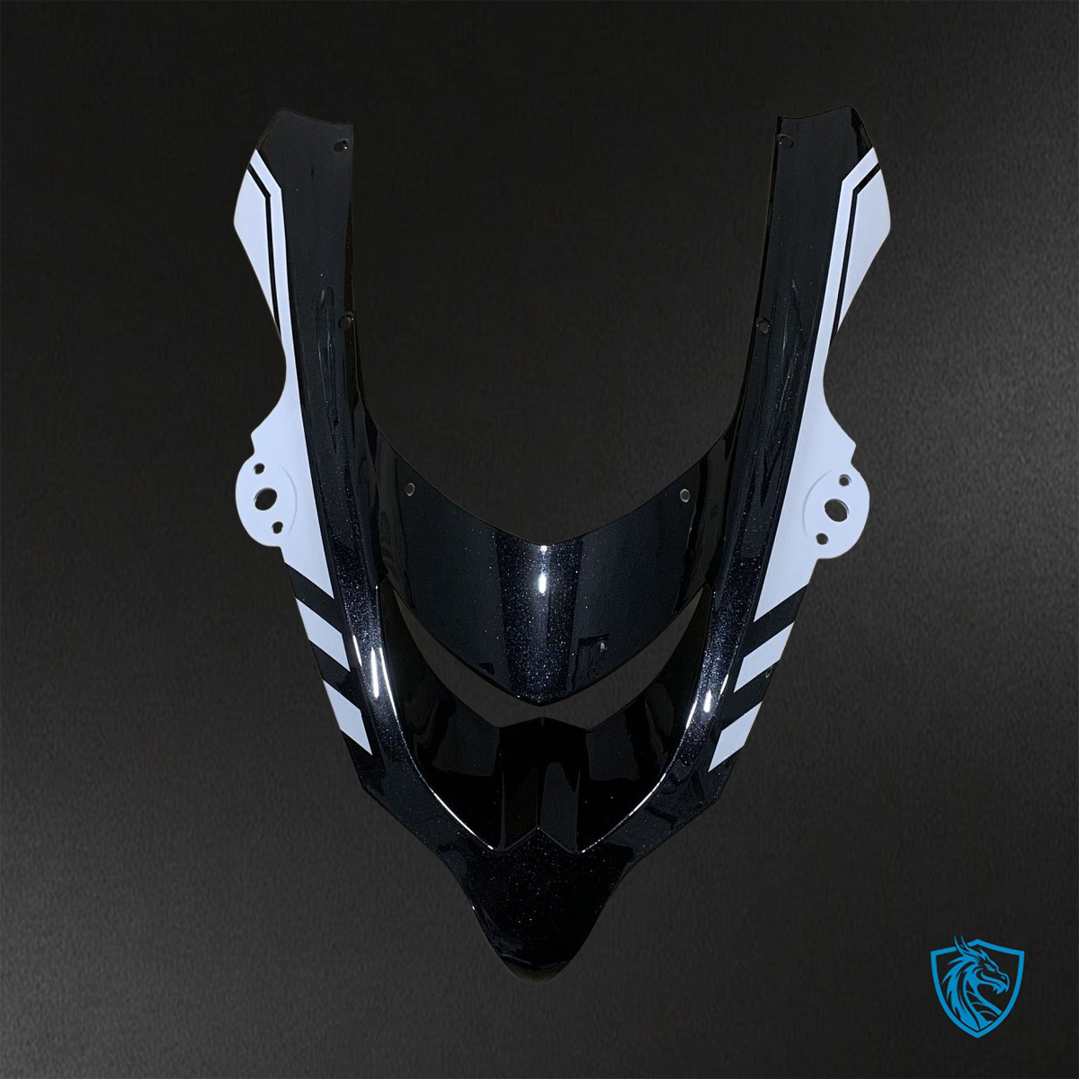Kawasaki Ninja ZX-10R (2004-2005) Black & White Stripe - Replacement Motorcycle Fairings Kit