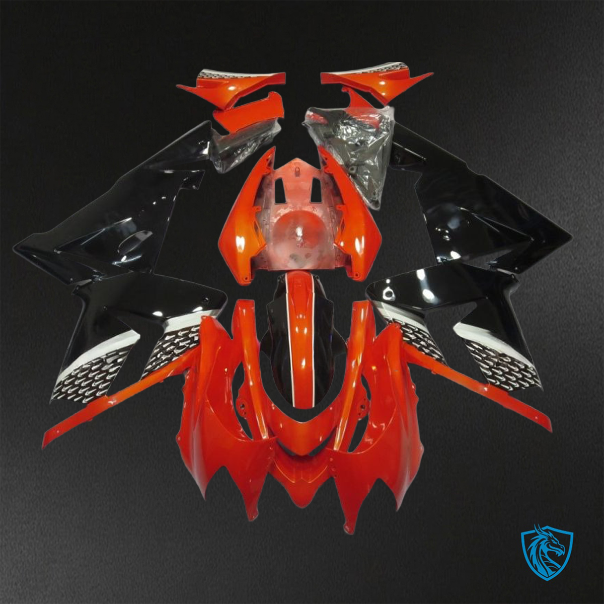 Kawasaki Ninja ZX-10R (2004-2005) Gloss Red & Black Arrow ABS Bodywork - Fairings Kit