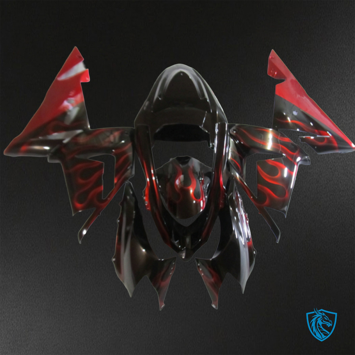 Kawasaki Ninja ZX-10R (2004-2005) Red & Black Flame - Replacement Motorcycle Fairings Kit